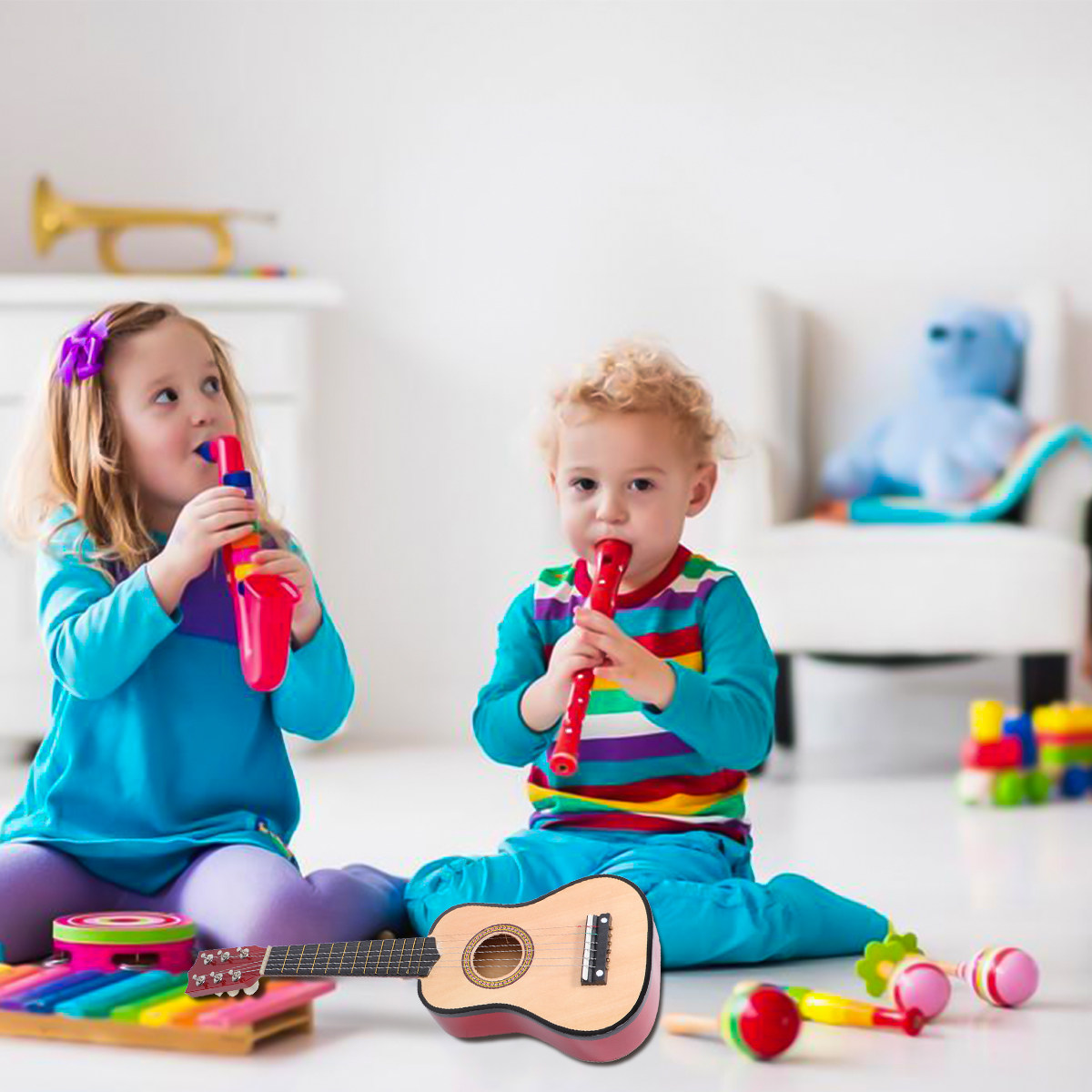 Musical Instrument For Beginners - 21Inch Children Acoustic Folk Guitar Mini