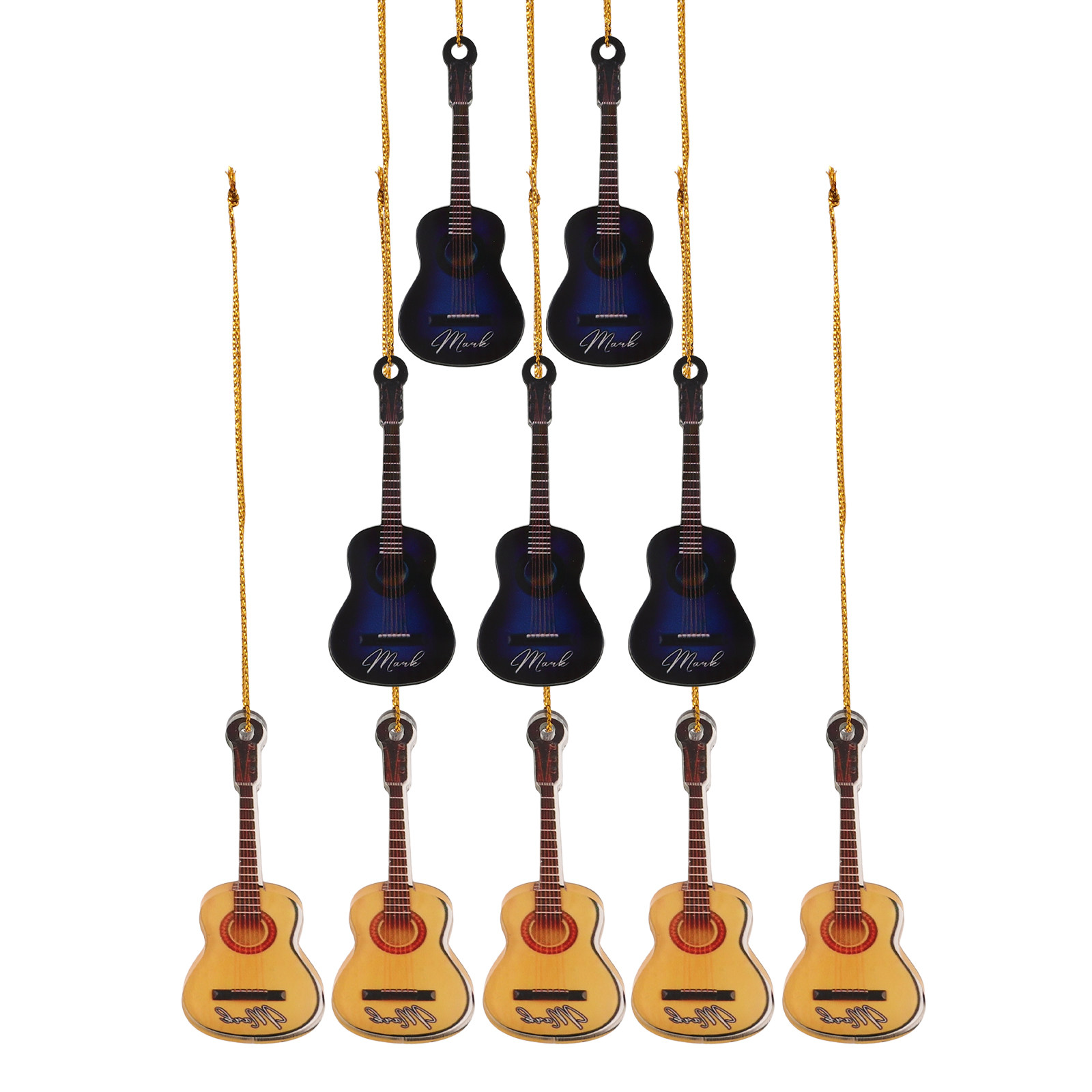 10Pcs Tiny Guitar Xmas Ornamen - Musical Instrument Xmas Ornaments recension och pris