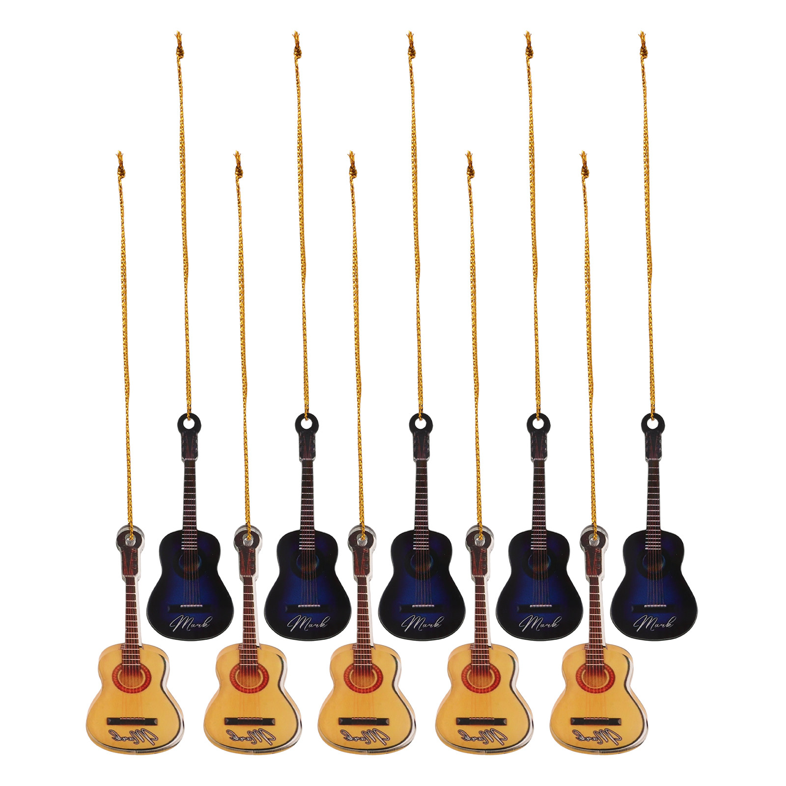 10Pcs Christmas Hanging Guitar - Musical Instrument Xmas Ornaments recension och pris