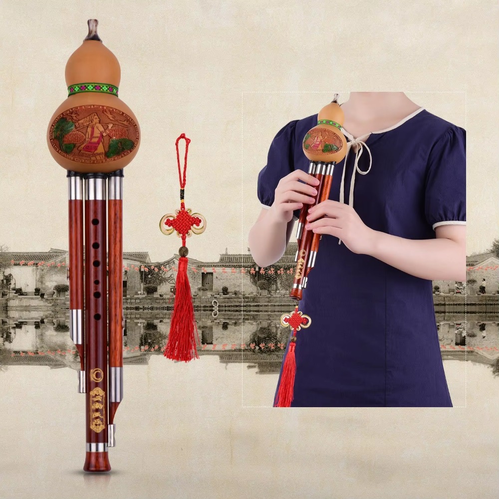 3-Tone C Key Hulusi Gourd Flut - Musical Instrument In Chinese recension och pris