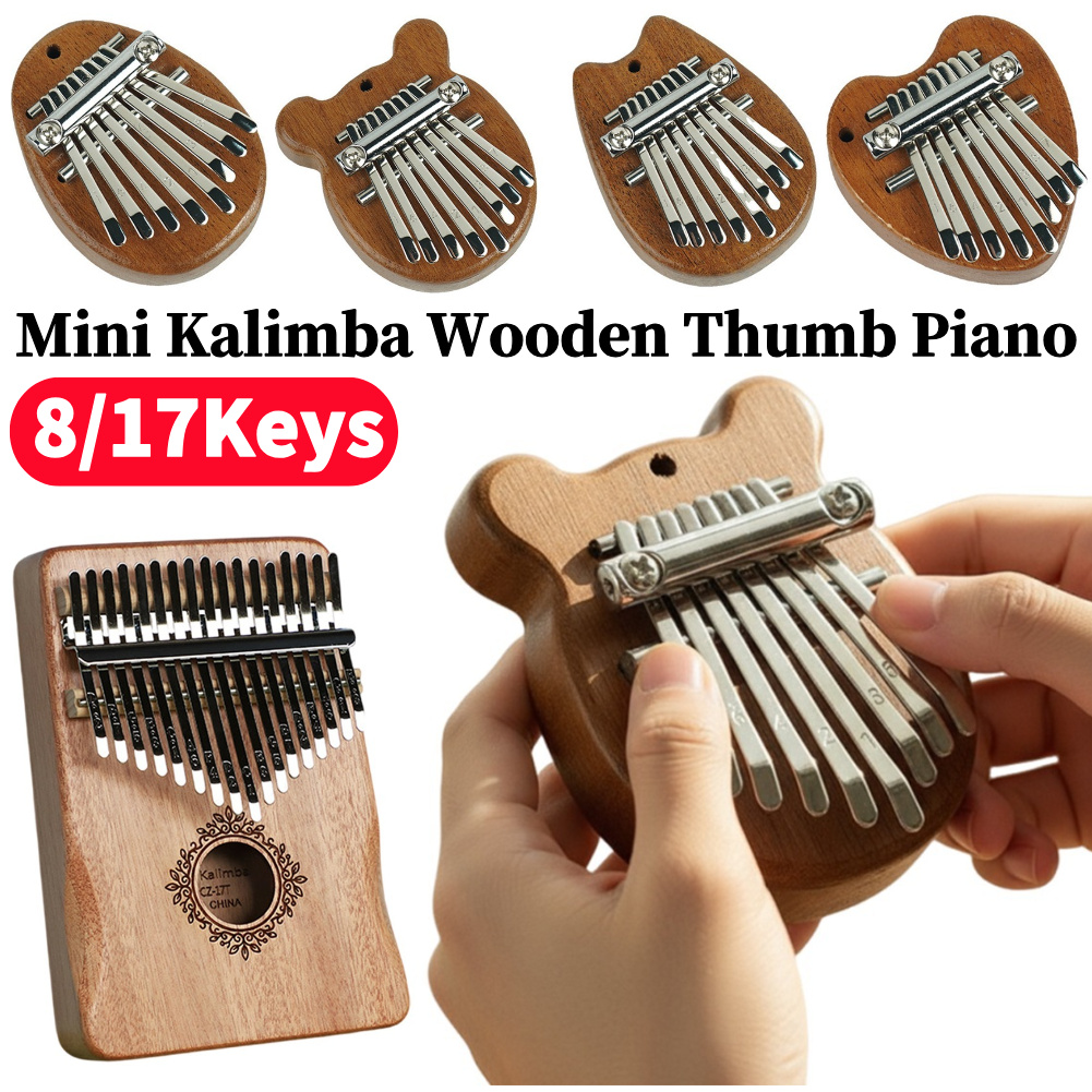 8/17Keys Mini Wooden Kalimba H - Musical Instrument For Beginners recension och pris