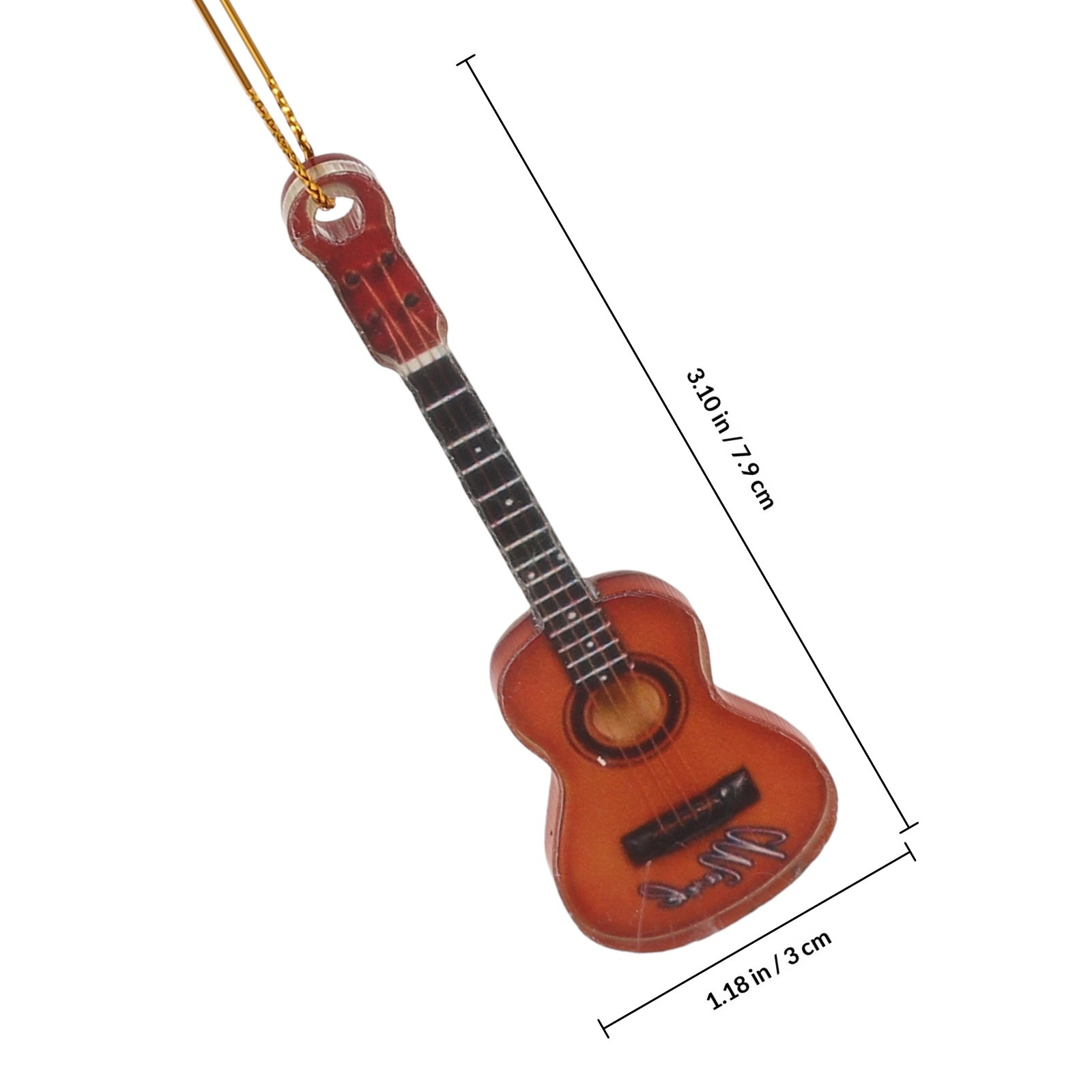 10Pcs Miniature Guitar Xmas Or - Musical Instrument Xmas Ornaments recension och pris