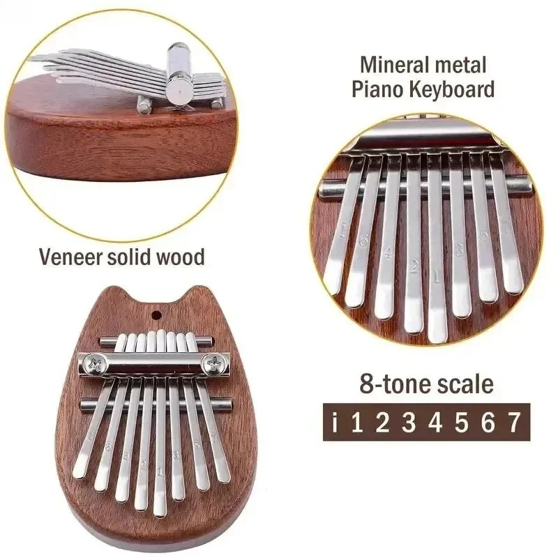 8 Key Mini Wooden Kalimba High - Musical Instrument Marimba recension och pris