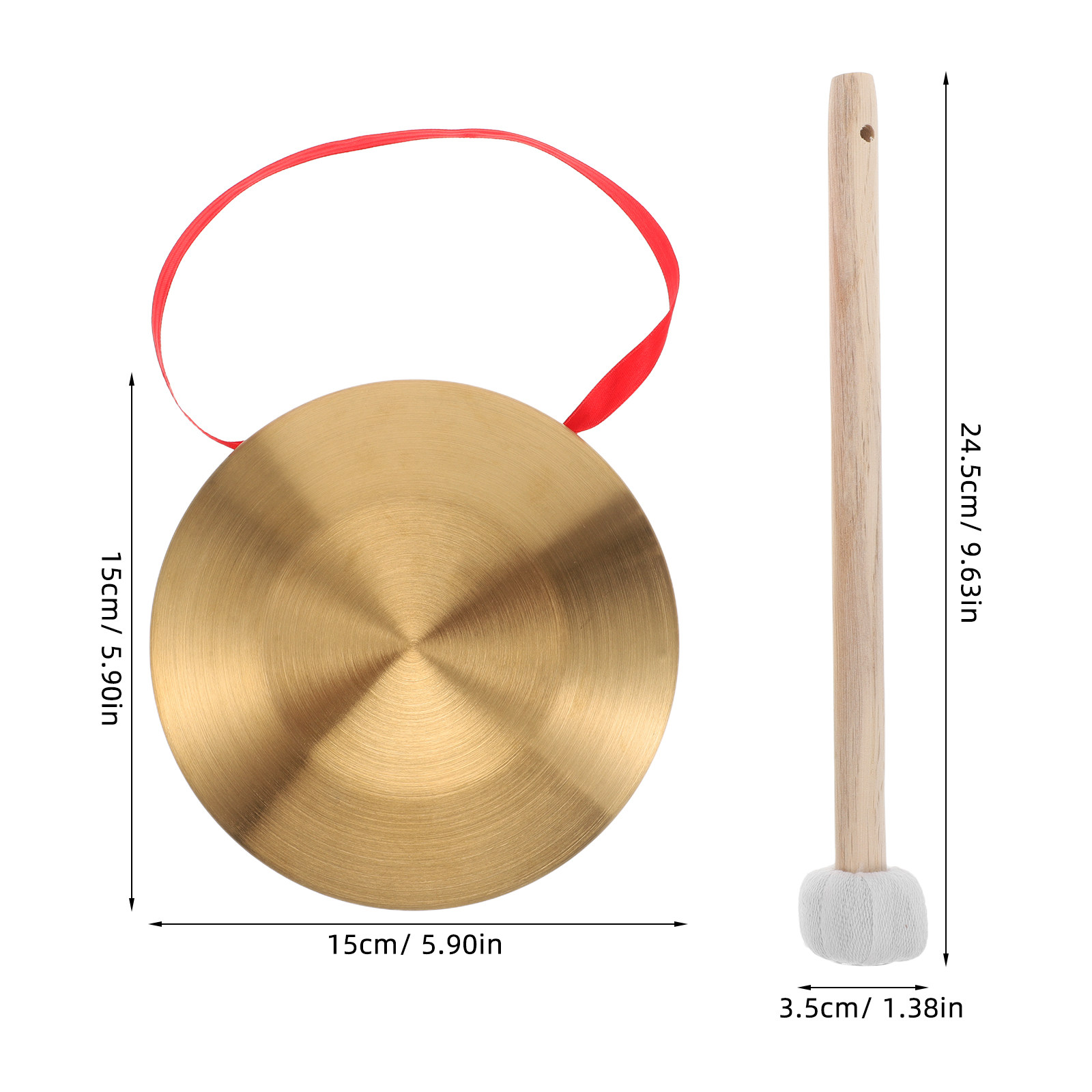 1Set Mini Handheld Copper Gong - Musical Instrument In Chinese recension och pris