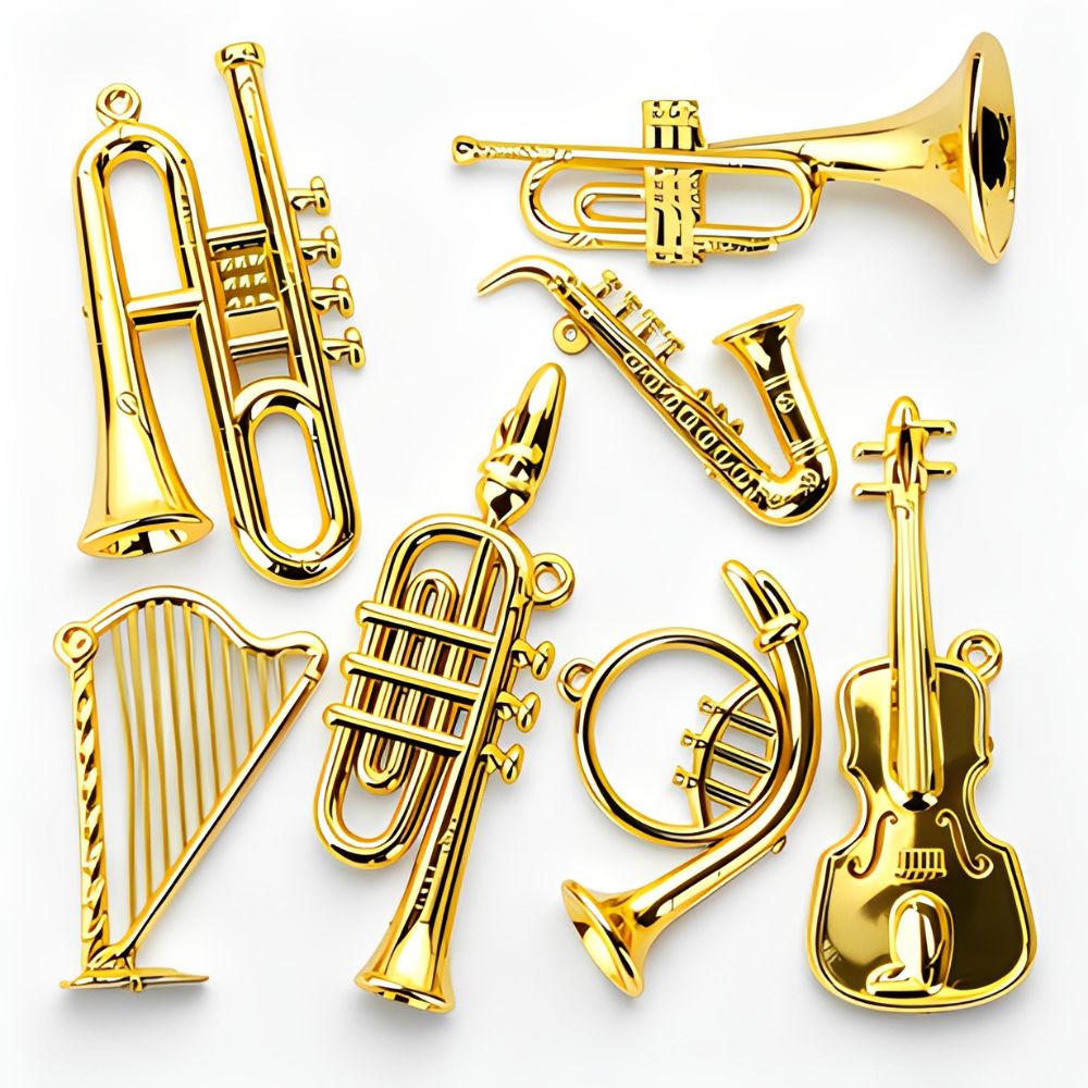 6/10pcs Random Style Tiny Meta - Musical Instrument Xmas Ornaments recension och pris