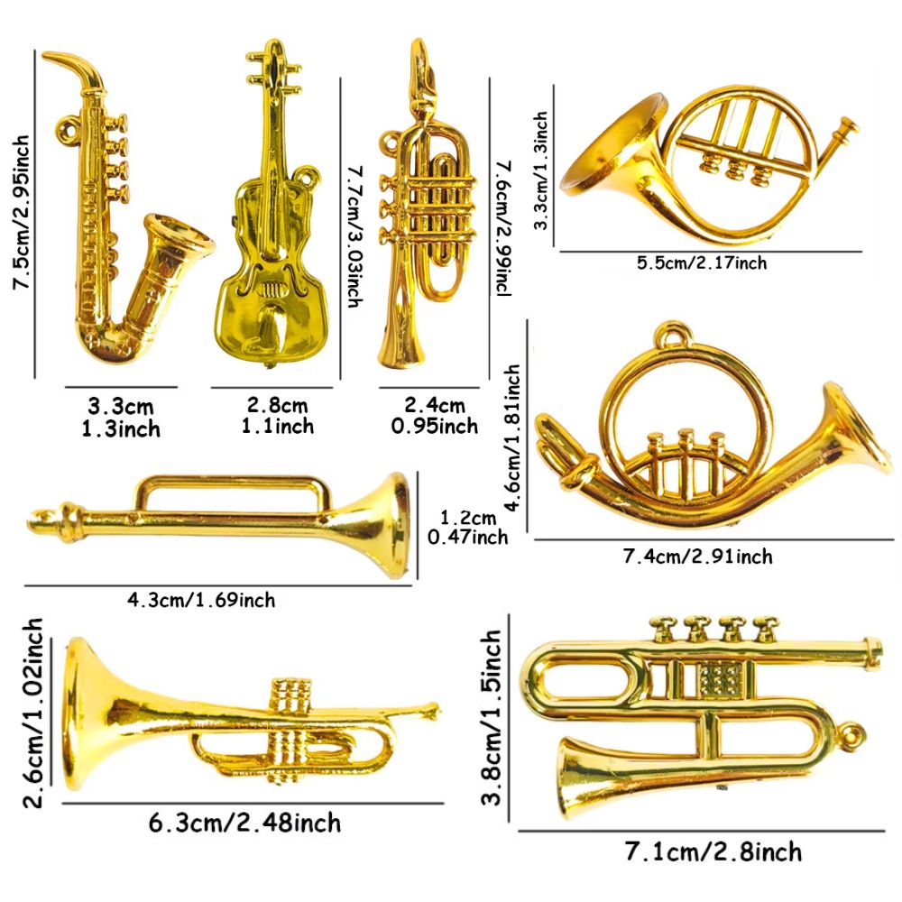 6/10pcs Random Style Tiny Meta - Musical Instrument Xmas Ornaments recension och pris