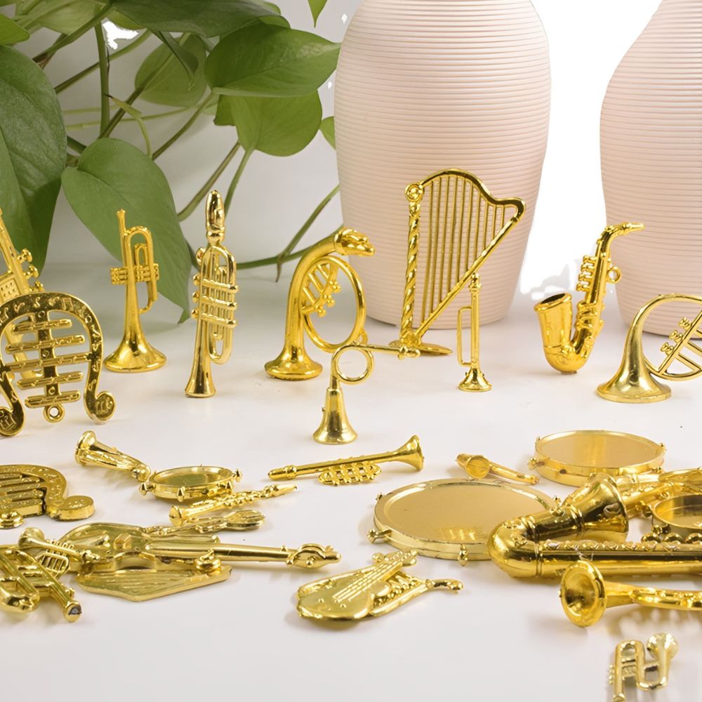 6/10pcs Random Style Tiny Meta - Musical Instrument Xmas Ornaments recension och pris