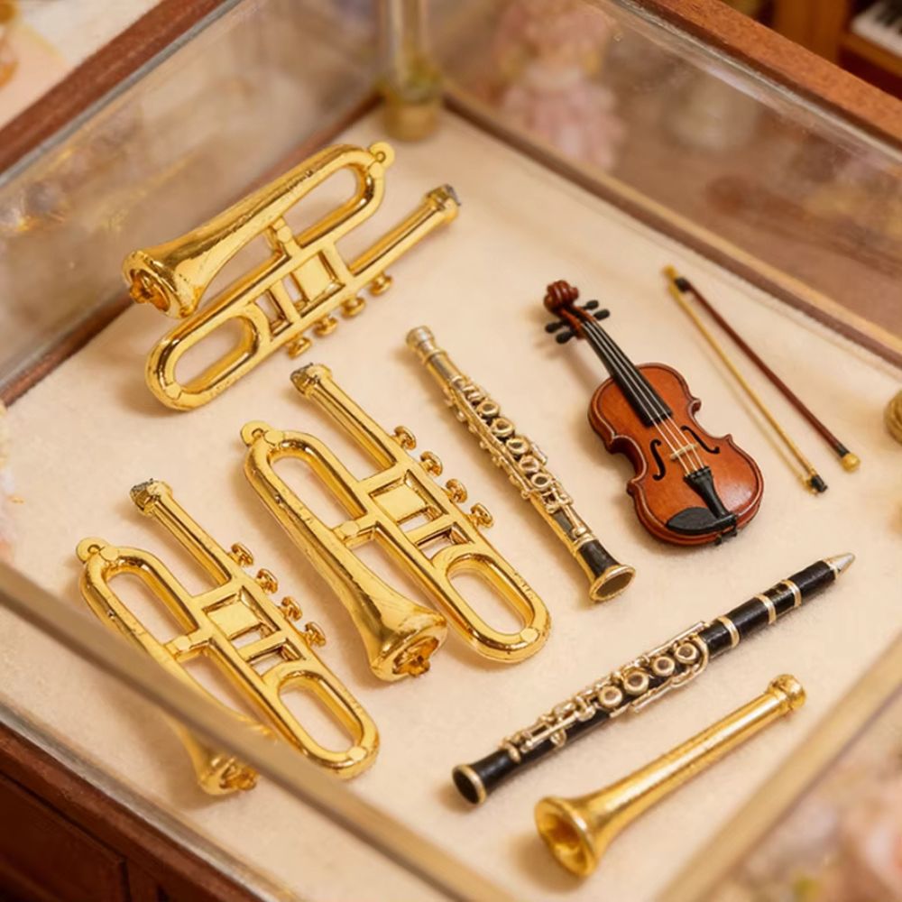6/10pcs Random Style Tiny Meta - Musical Instrument Xmas Ornaments recension och pris