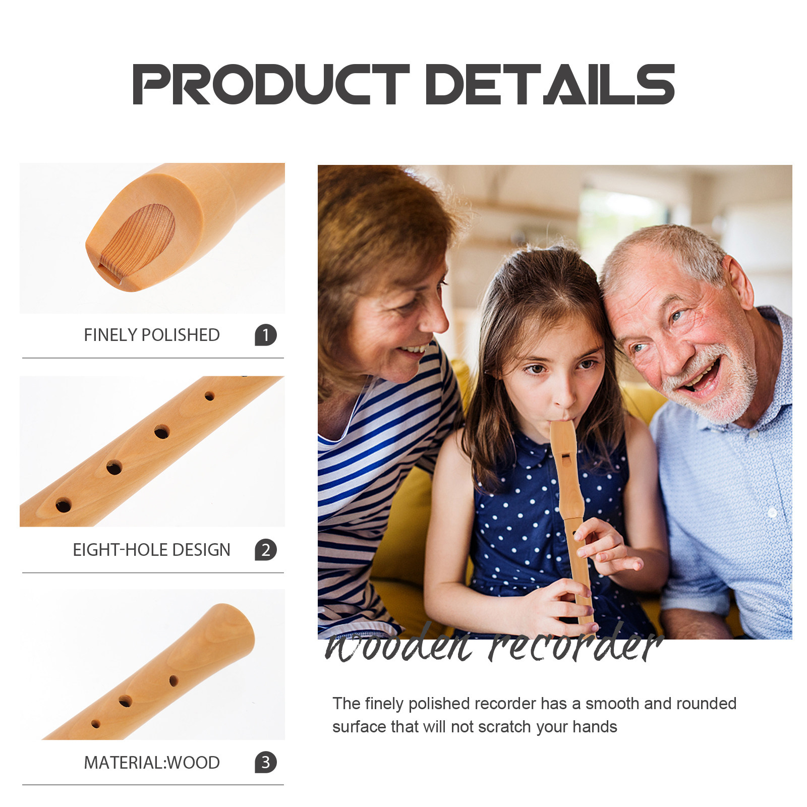 1Set 8-Hole German Recorder St - Musical Instrument German recension och pris