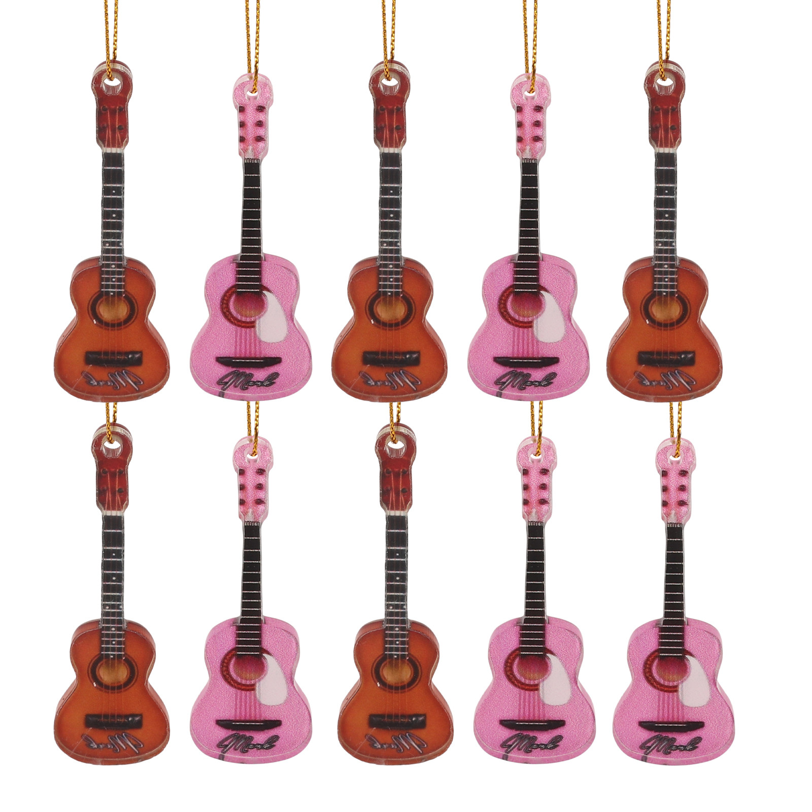 10Pcs Christmas Guitar Hanging - Musical Instrument Xmas Ornaments recension och pris