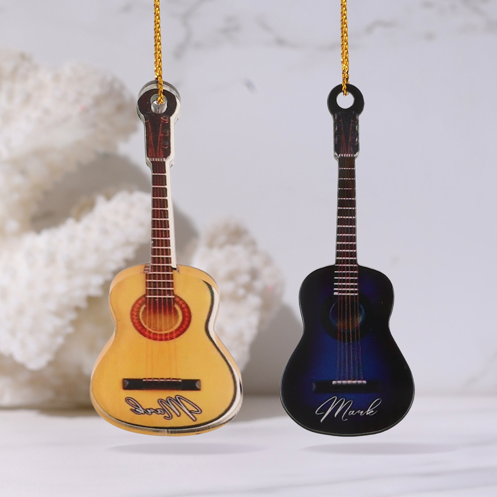 10Pcs Xmas Mini Guitar Hanging - Musical Instrument Xmas Ornaments recension och pris