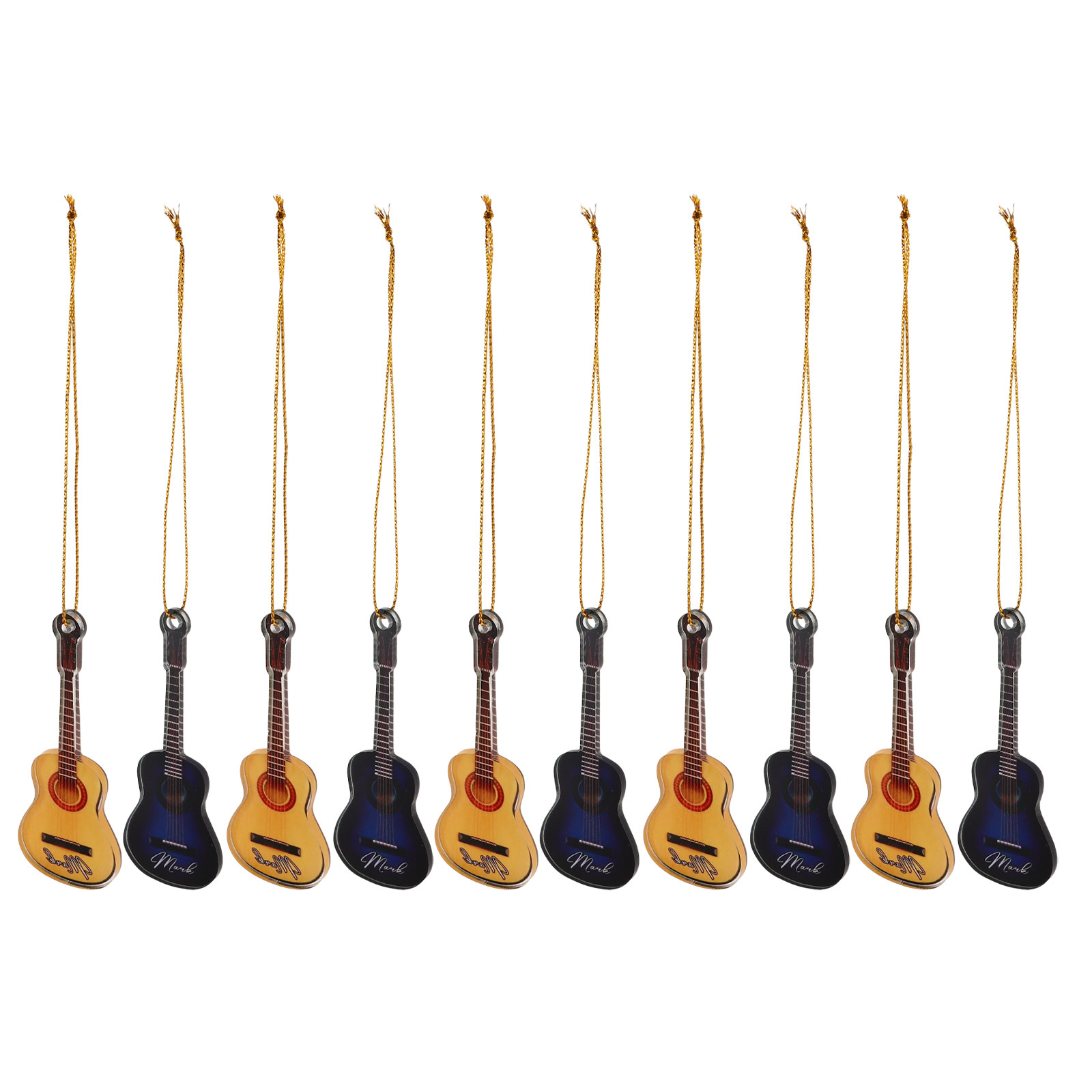 10Pcs Xmas Mini Guitar Hanging - Musical Instrument Xmas Ornaments recension och pris
