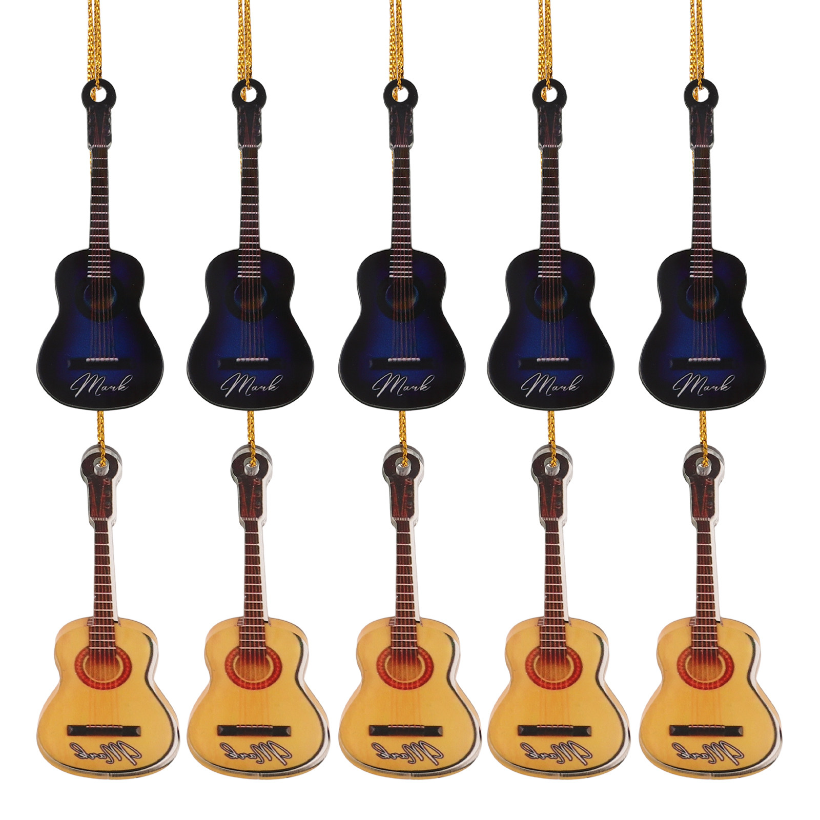 10Pcs Xmas Mini Guitar Hanging - Musical Instrument Xmas Ornaments recension och pris